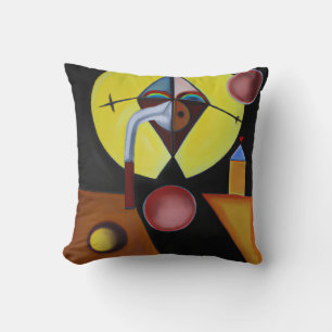 The Plague Doctor - Oil Painting Throw Pillow