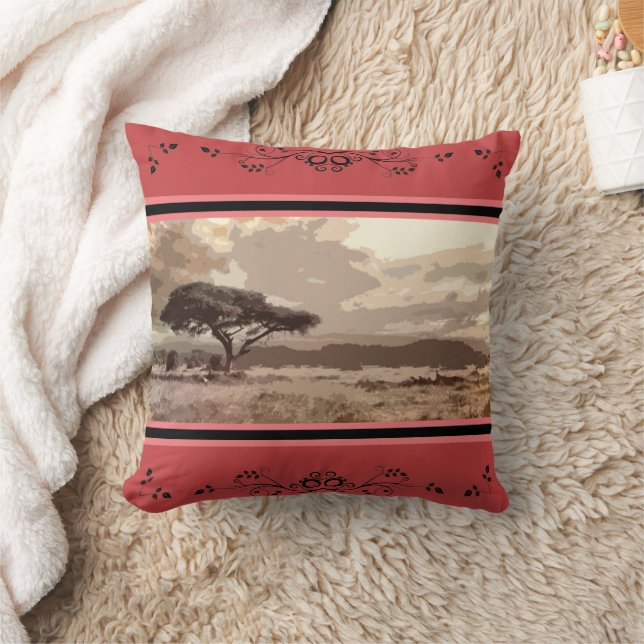 The Plains of Africa Throw Pillow (Blanket)