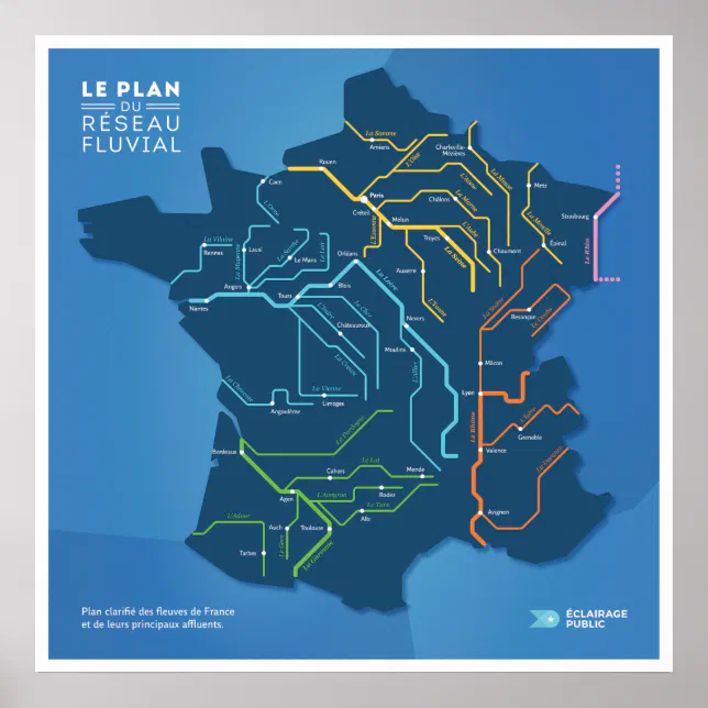 The plan of the French river system Poster | Zazzle