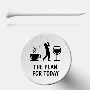 The Plane For Today Funny Golf Wine Coffee Golfer  Tees