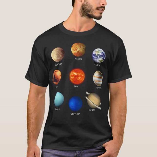 The Planets of our Solar System T-Shirt (Front)