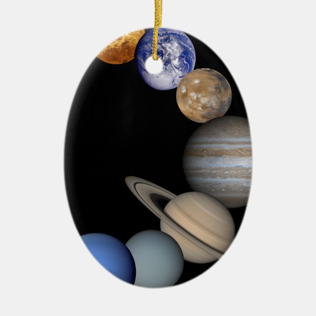 The planets of the solar system. ceramic ornament (Front)