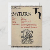 The Planets "SATURN" Book of Shadows Page (Back)