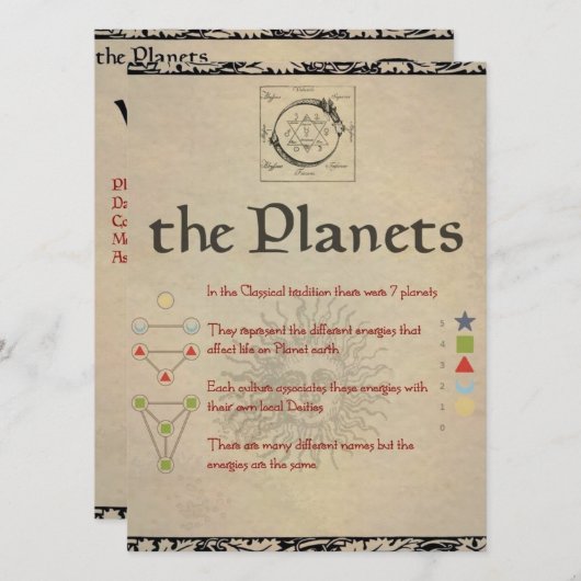 The Planets "VENUS" Book of Shadows Page (Front/Back)