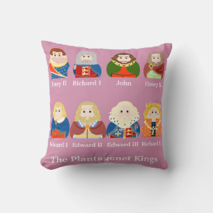 The Plantagenet Kings (named) Throw Pillow
