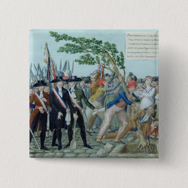 The Planting of a Tree of Liberty, c.1789 Button (Front)