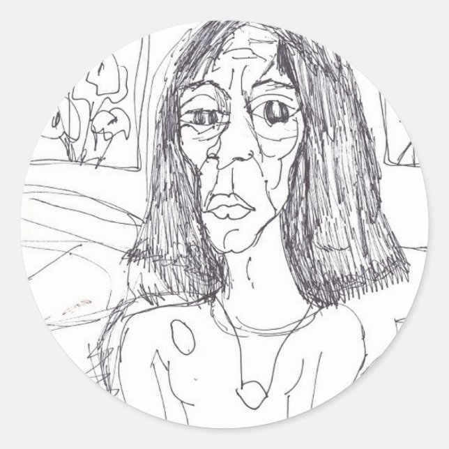 the plastic mom classic round sticker (Front)