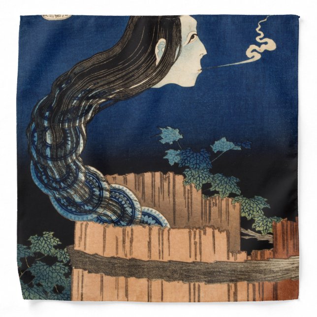 The Plate Mansion By Katsushika Hokusai Bandana (Front)