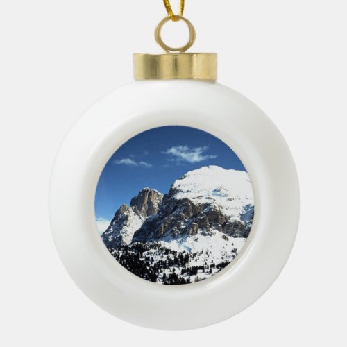 The Plattkofel and Langkofel Italy Holiday Card Po Ceramic Ball Christmas Ornament