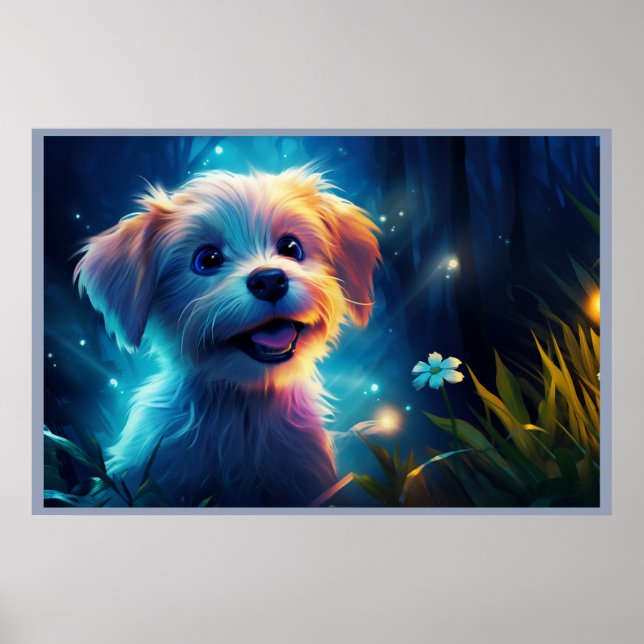The Playful Antics of the Cute Pooch Poster (Front)