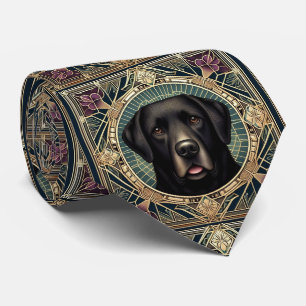 The Playful Dog Lover Black Labrador Dog Daddy Neck Tie