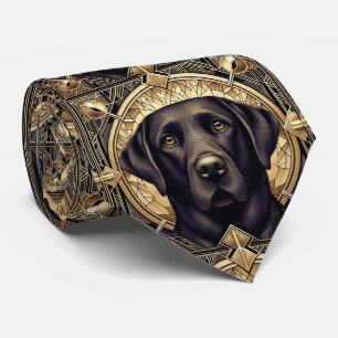The Playful Dog Lover Black Labrador Dog Daddy Neck Tie