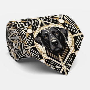 The Playful Dog Lover Black Labrador Dog Daddy Neck Tie