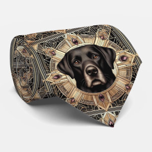 The Playful Dog Lover Black Labrador Dog Daddy Neck Tie
