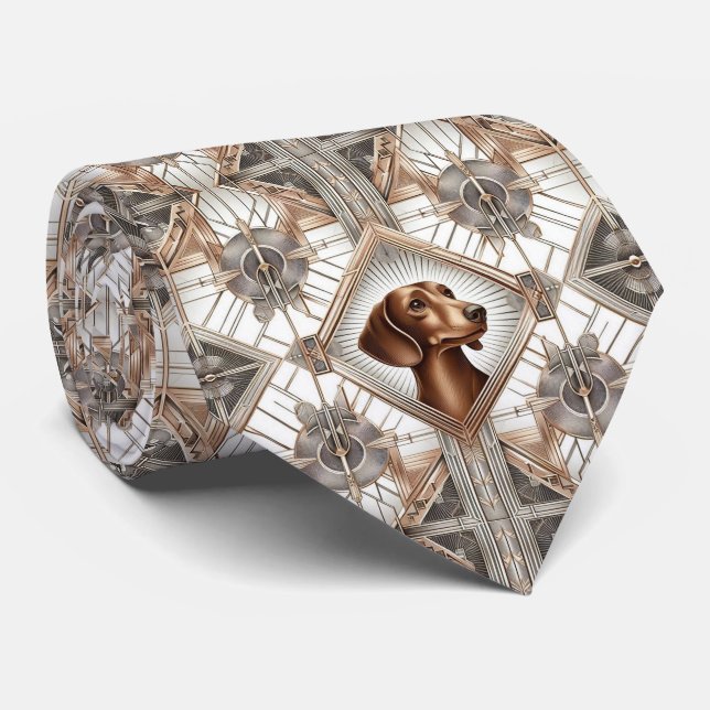 The Playful Dog Lover | Dachshund Dog Daddy Tie (Rolled)