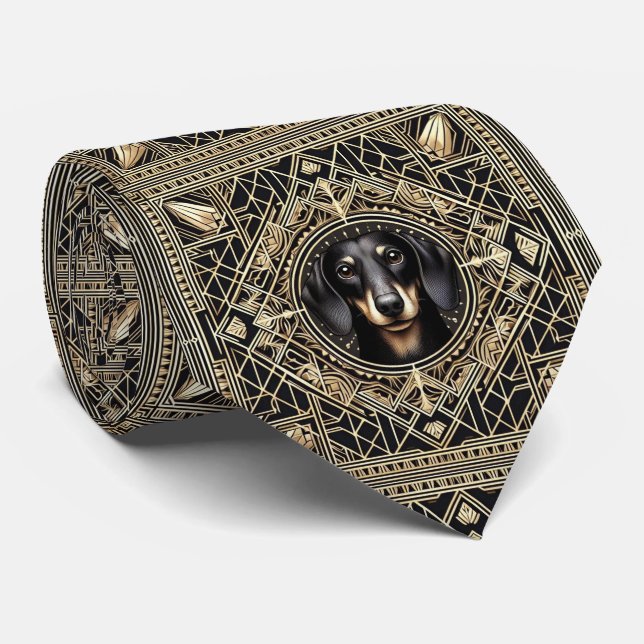 The Playful Dog Lover | Dachshund Dog Daddy Tie (Rolled)