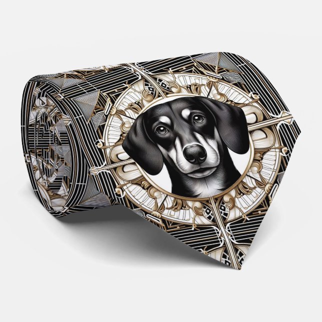 The Playful Dog Lover | Dachshund Dog Daddy Tie (Rolled)