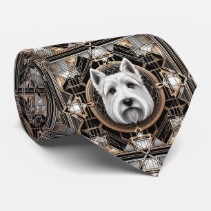 The Playful Dog Lover   Scottish Terrier Dog Daddy Neck Tie