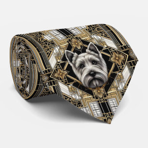 The Playful Dog Lover   Scottish Terrier Dog Daddy Neck Tie