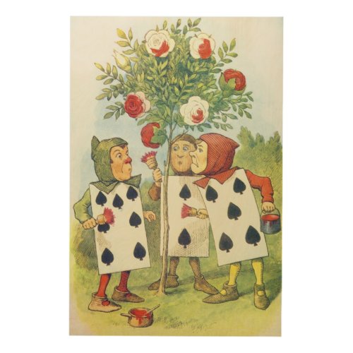 The Playing Cards Painting the Rose Bush Wood Wall Decor