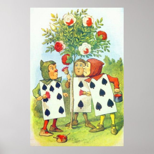 The Playing Cards Painting the Roses Full Color Poster (Front)