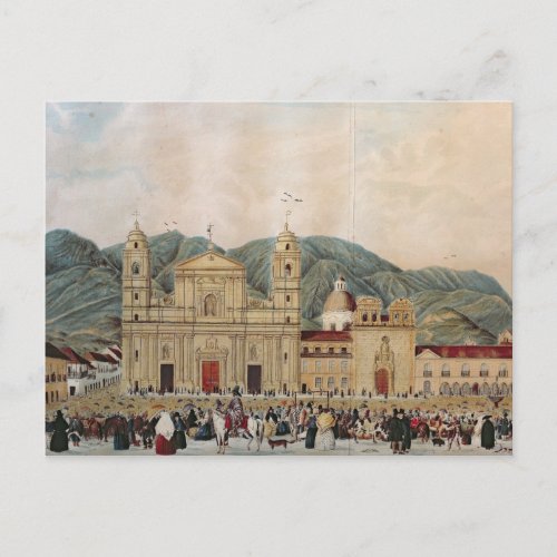 The Plaza de Bolivar Bogota 1837 Postcard