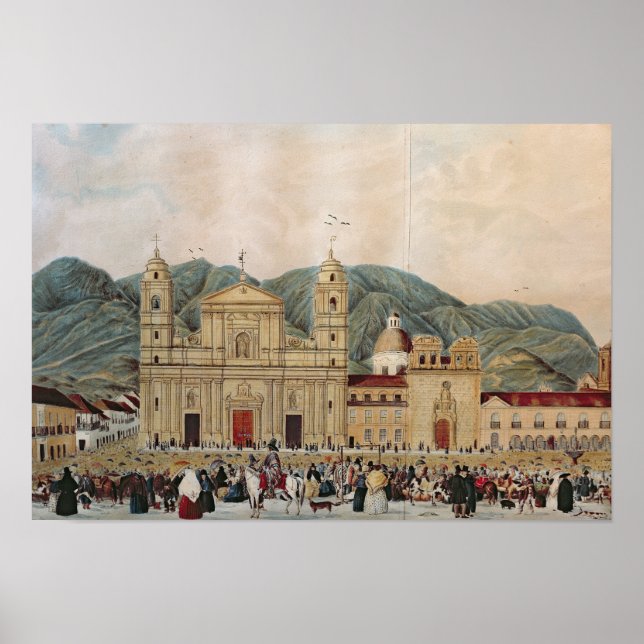 The Plaza de Bolivar, Bogota, 1837 Poster (Front)