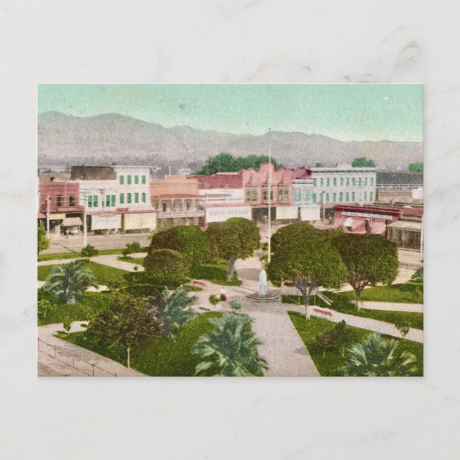 The Plaza Healdsburg CA Vintage Postcard (Front)