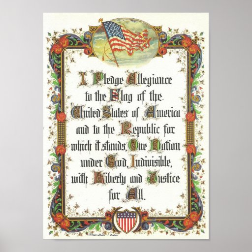 The Pledge of Allegiance of the United States Poster | Zazzle