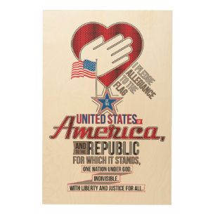 The Pledge of Allegiance Wood Wall Art