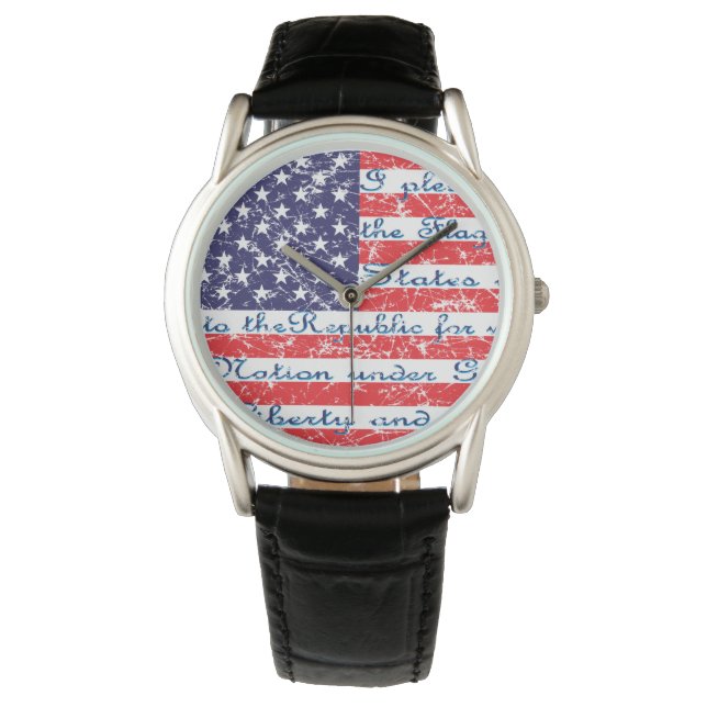 The Pledge of Allegience USA Flag Watch (Front)