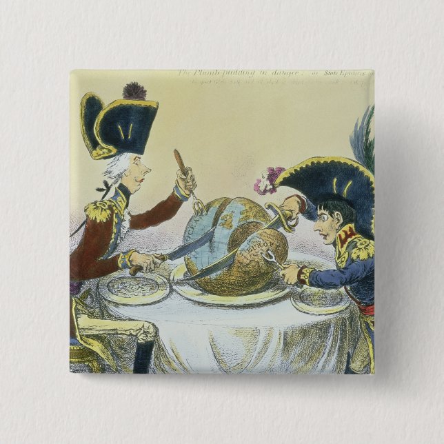 The Plum Pudding in Danger, 1805 Button (Front)