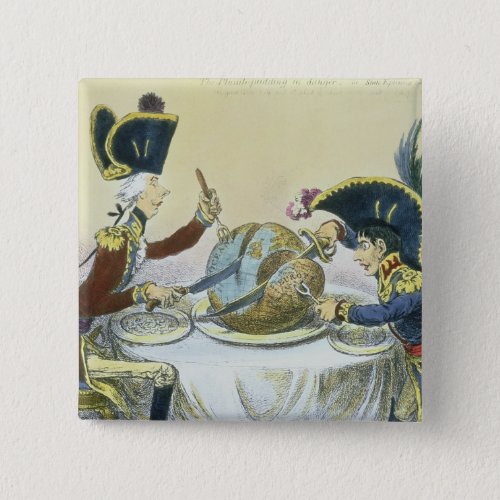 The Plum Pudding in Danger 1805 Button