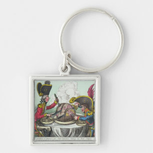 The Plum Pudding in Danger, 1805 Keychain
