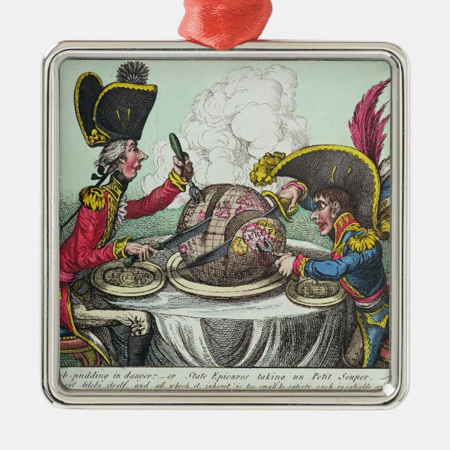 The Plum Pudding in Danger, 1805 Metal Ornament (Front)