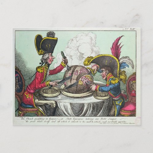 The Plum Pudding in Danger 1805 Postcard