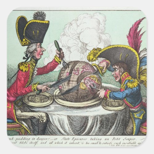 The Plum Pudding in Danger 1805 Square Sticker