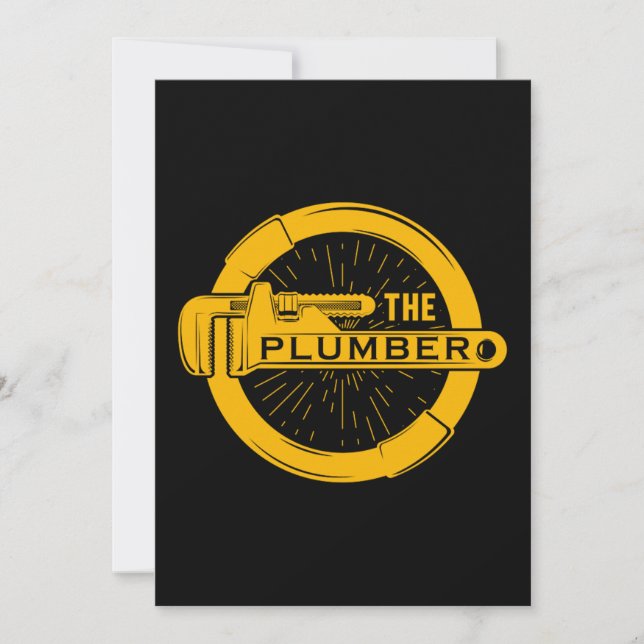 The Plumber Plumbing Pipe Craft Profession Gift Invitation (Front)