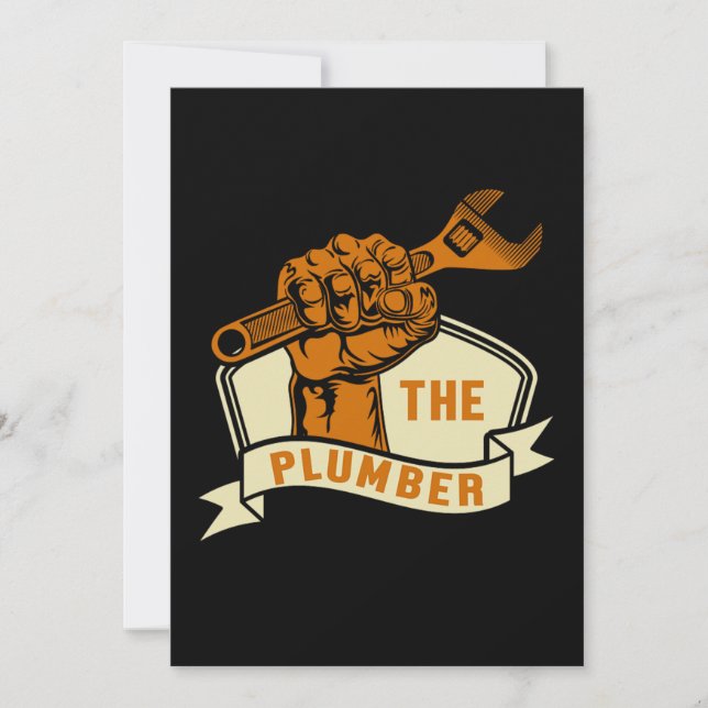 The Plumber Plumbing Profression Craft Job Gift Invitation (Front)