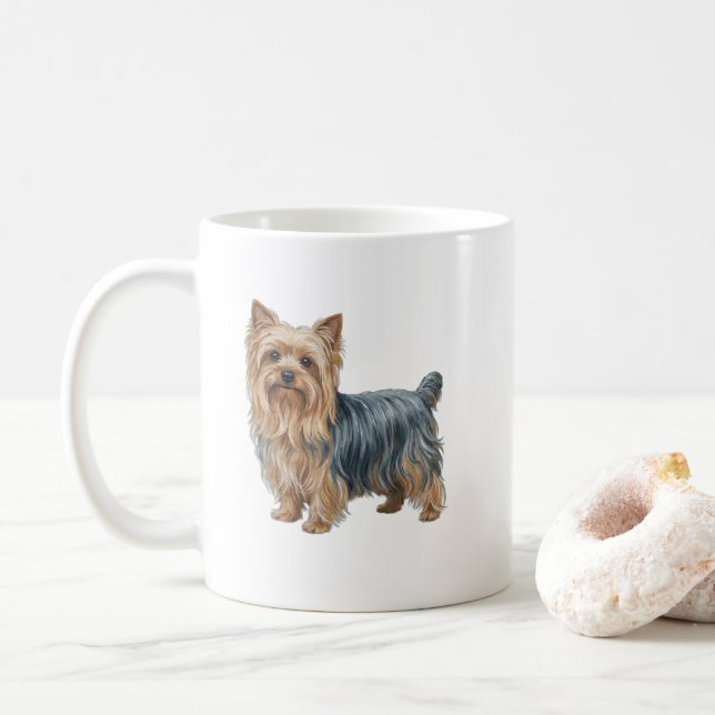 The Pocket-Sized Gladiator: Yorkshire Terrier Coffee Mug (With Donut)