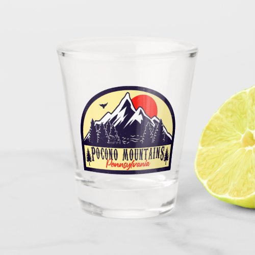 The Poconos Pennsylvania PA Mountain Gift Retro Shot Glass