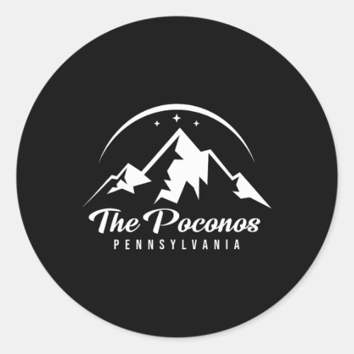 The Poconos Pennsylvania Ski Resort Skiing Snowboa Classic Round Sticker