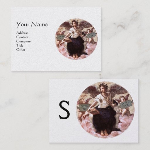 Customizable THE POETRY Monogram, Gold Metallic, Black Business Card