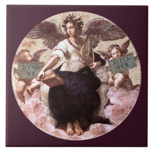 THE POETRY Allegory Fresco by Raffaello Sanzio Cer Ceramic Tile