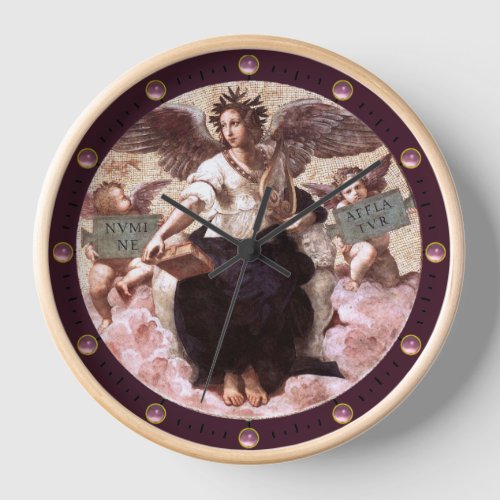 THE POETRY Allegory Fresco Raffaello Sanzio Purple Clock