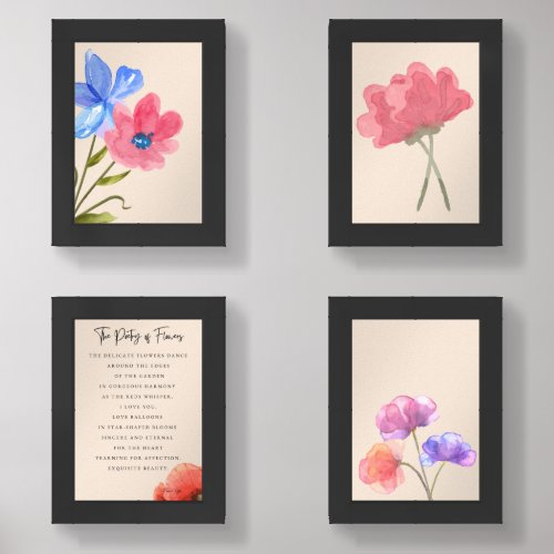 The Poetry of Flowers Wall Art Set