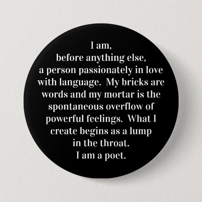 "The Poet's Creed" Button (Front)