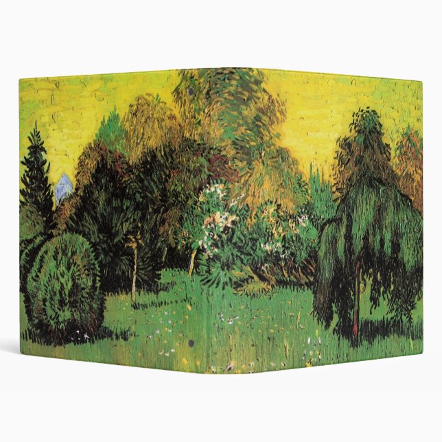 The Poet's Garden by Vincent van Gogh 3 Ring Binder (Background)