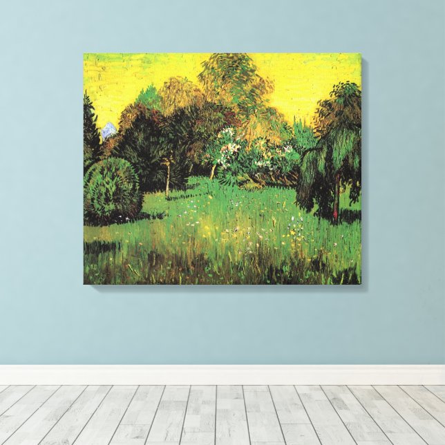 The Poet's Garden by Vincent van Gogh Canvas Print (Insitu(Wood Floor))