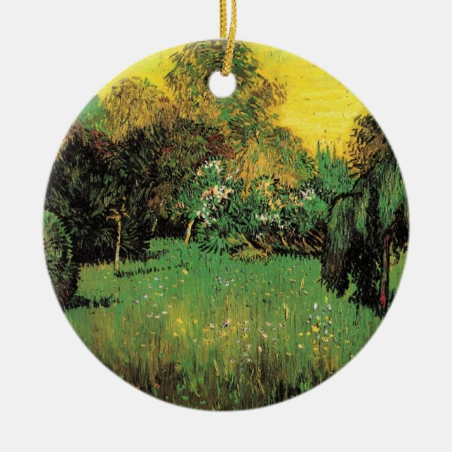 The Poet's Garden by Vincent van Gogh Ceramic Ornament (Front)